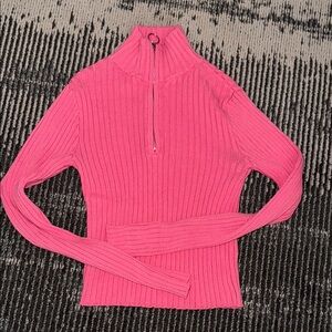 Pink half zip sweater